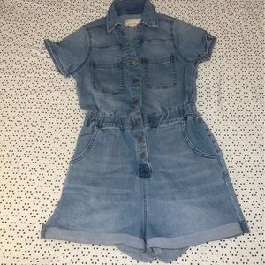 Altar’d State Denim Shortie Playsuit small